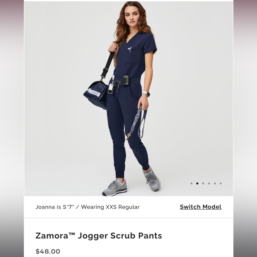 Figs Jogger Scrub Top And Pants Set - Navy Blue